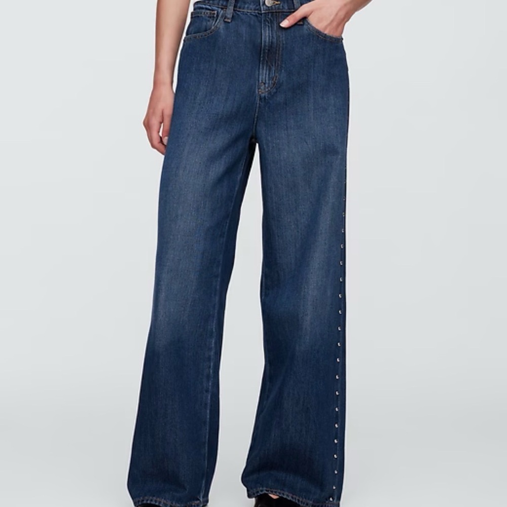 GAP High Rise SuperSoft Studded Wide-Leg Jeans - Picture 7 of 7